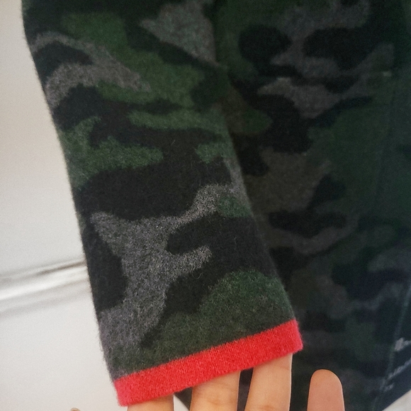 Anthropologie Feild Flower Camouflage Wool Sweater Coat - Picture 7 of 15